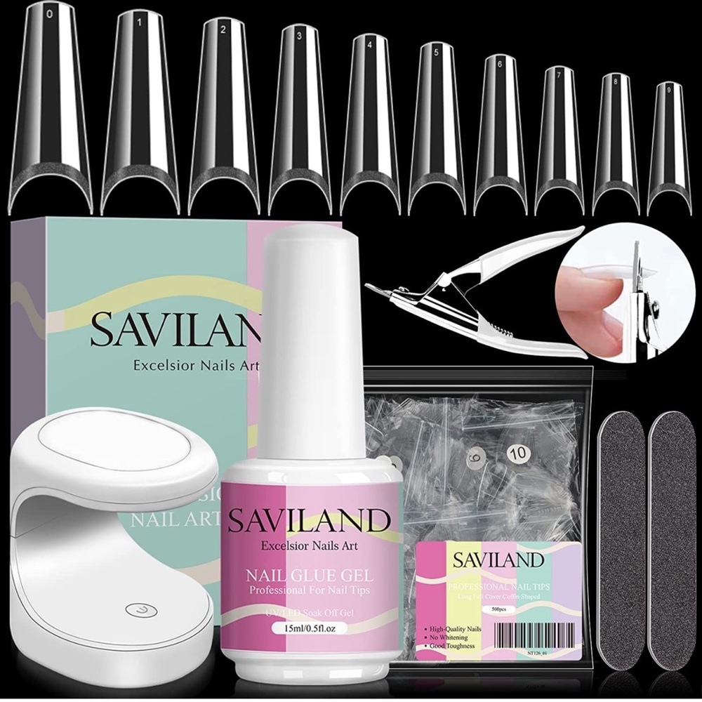 Saviland Nail Tips and glue gel kit